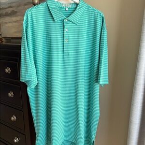 Peter Millar Aqua Striped Polo Shirt